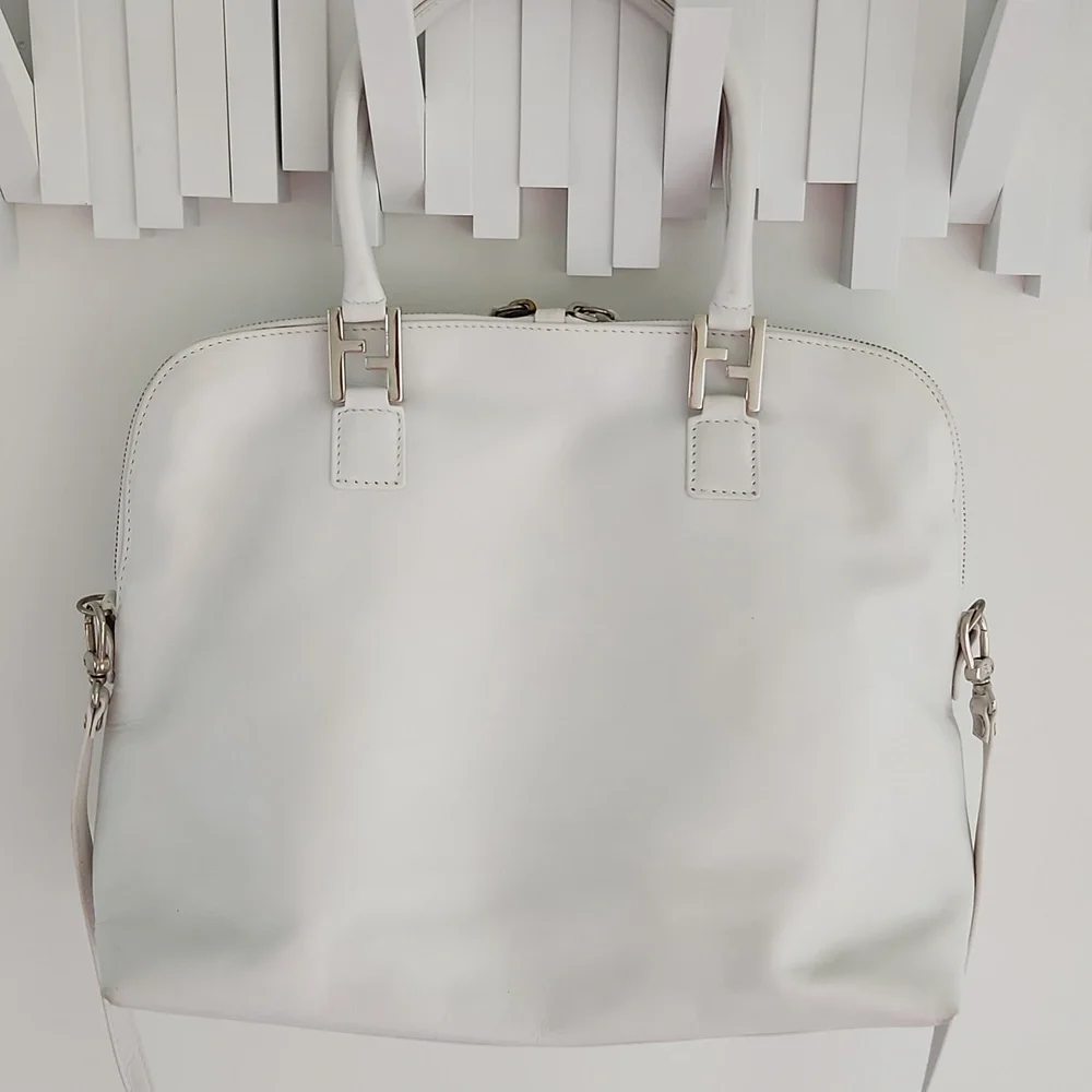 FENDI Glacier FF Logo Calf Leather Medium Tote Bag - Picture 5 of 11